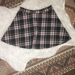 Plaid mini skater skirt